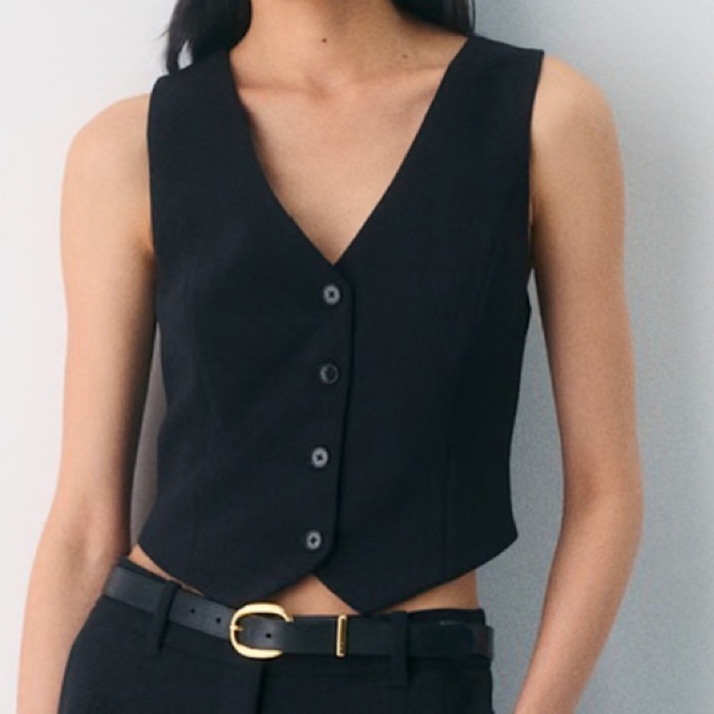 Aritzia Black V-neck Vest - Picture 2 of 5